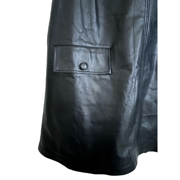 ELOQUII Faux Leather Jumper in Black - Picture 2 of 4